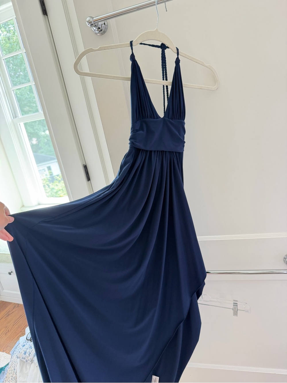MISA Los Angeles size XS Navy Halter Maxi Dress